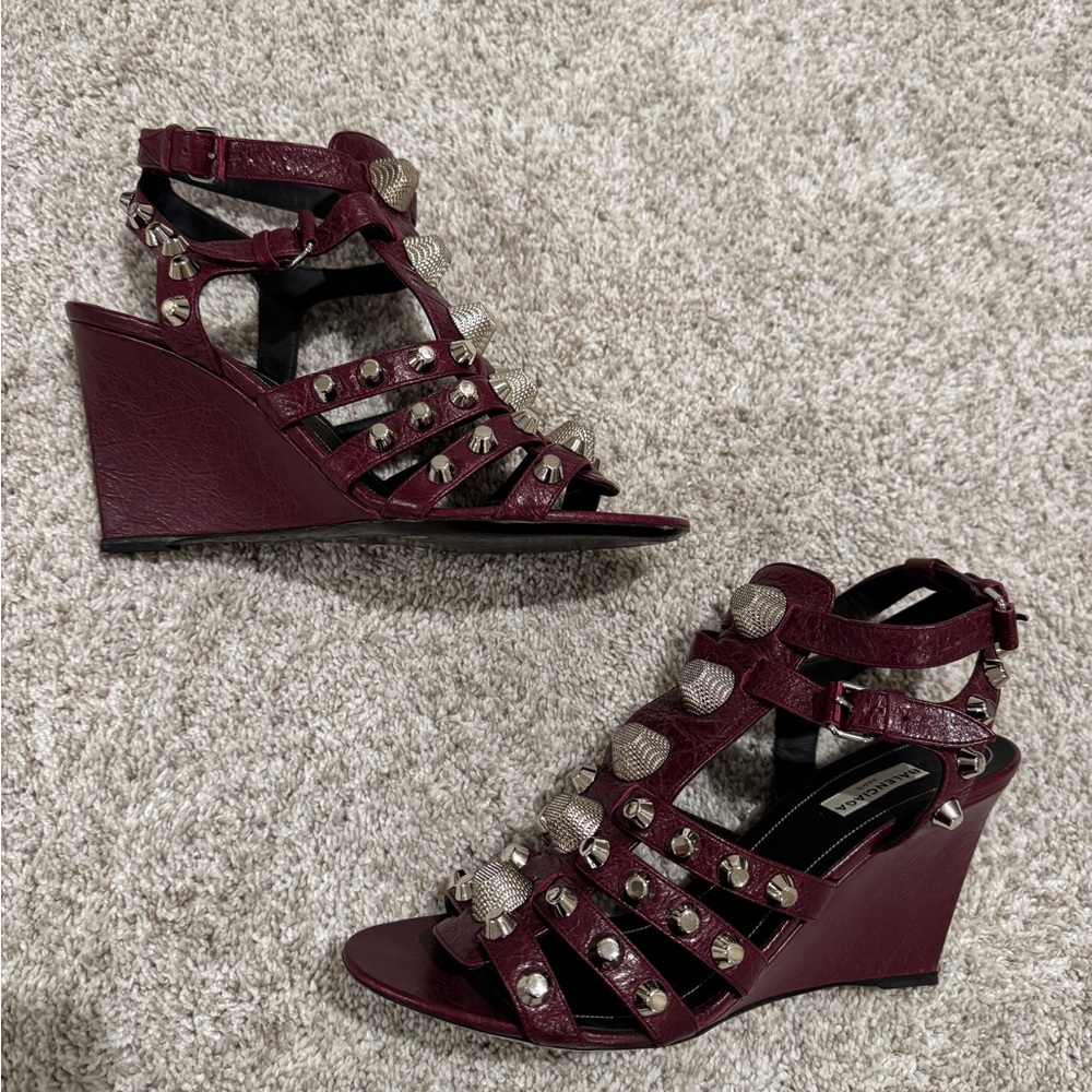 Balenciaga Arena Studded gladiator wedge sandal SZ 39 1/2